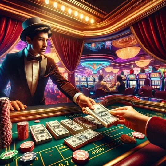 Money being Withdrawn from a Casino