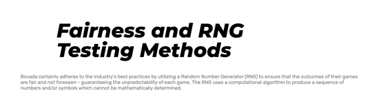 Bovada Fairness and RNG Testing Methods