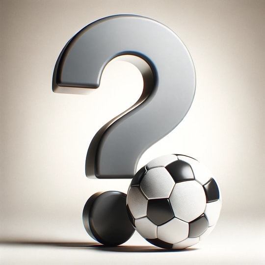 A question mark next to a soccer ball