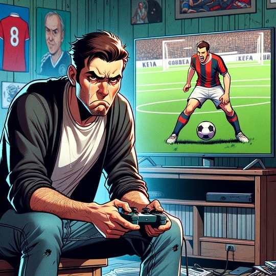 A Player being unhappy with a Video Game