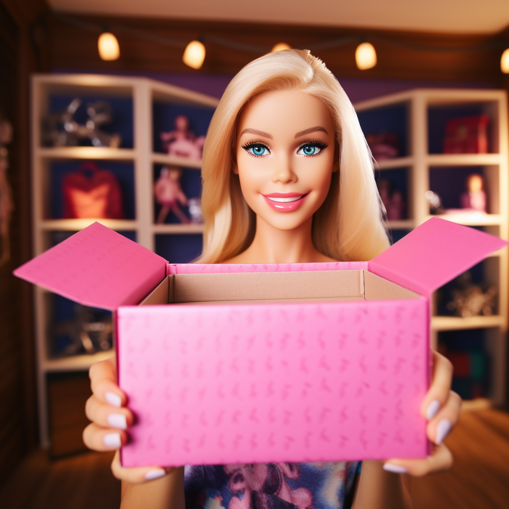 Barbie with a mystery box
