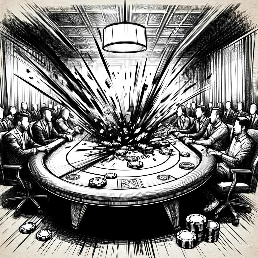 poker table breaking mid-game 