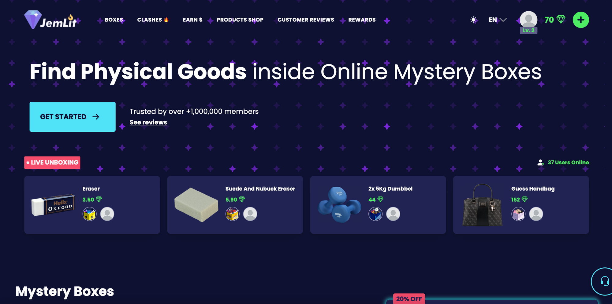 Jemlit Mystery Box website's Banner 