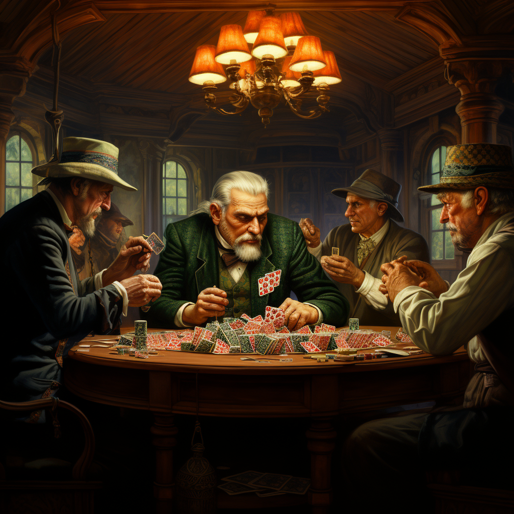 Men playing Poker without Poker Tools 