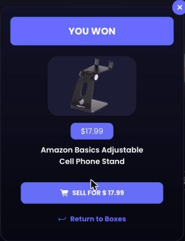 RillaBox 10 percent iPhone box in our test paid an Amazon Basics phone stand worth 17.99 dollars from a 48.99 dollar box
